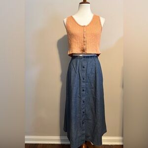 Eileen Fisher Chambray Midi Skirt